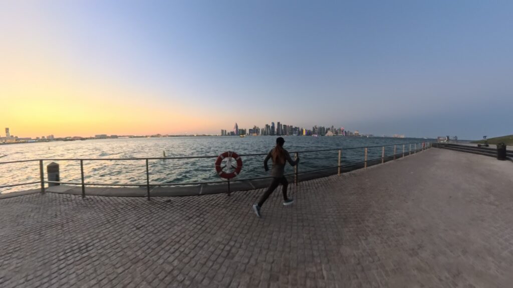 The running ginger running in Doha, Qatar in 2026. Recommended scenic route to run in Qatar. 5k to 15k.