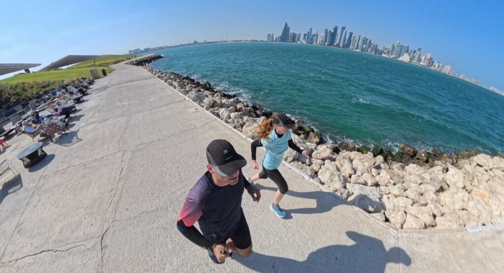 The Running Ginger running in Doha, Qatar, in 2026. Recommended run