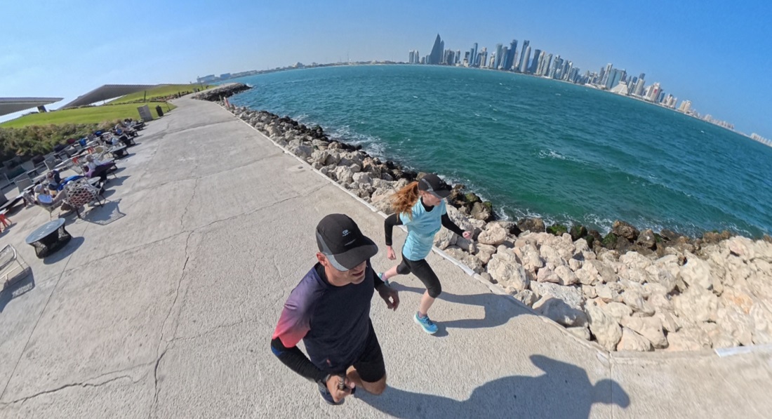 The Running Ginger running in Doha, Qatar, in 2026. Recommended run