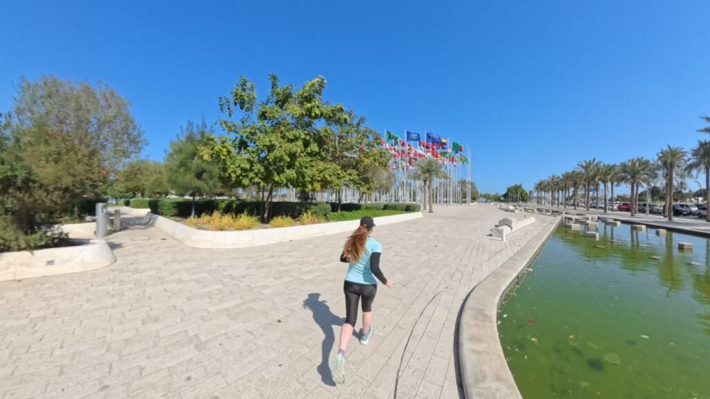 The running ginger running in Doha, Qatar in 2026. Recommended scenic route to run in Qatar. 5k to 15k.