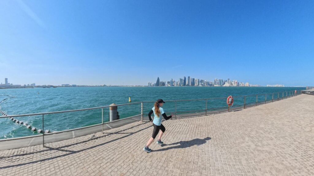 The running ginger running in Doha, Qatar in 2026. Recommended scenic route to run in Qatar. 5k to 15k.