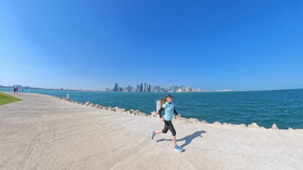 The running ginger running in Doha, Qatar in 2026. Recommended scenic route to run in Qatar. 5k to 15k.