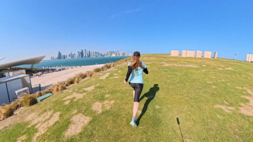 The running ginger running in Doha, Qatar in 2026. Recommended scenic route to run in Qatar. 5k to 15k.