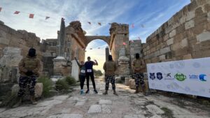 The Running Ginger running the Leptis Magna Half Marathon in Libya in 2026