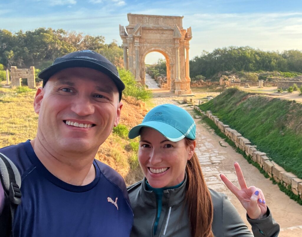 The Running Ginger running the Leptis Magna Half Marathon in Libya in 2026