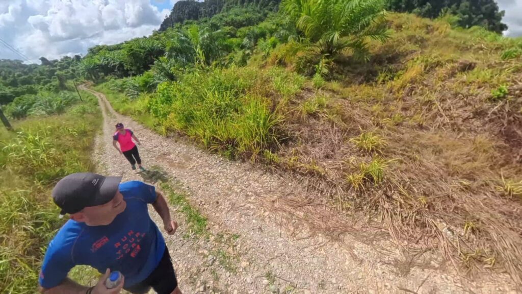 The running ginger running in the Kinabatalang River in Sabah, Borneo, 5k route