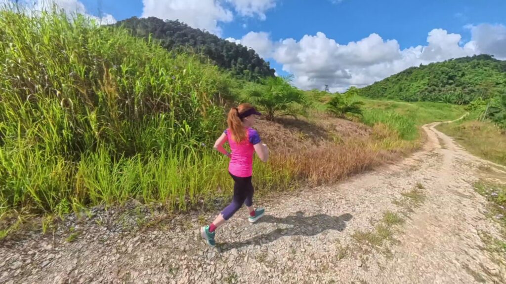 The running ginger running in the Kinabatalang River in Sabah, Borneo, 5k route