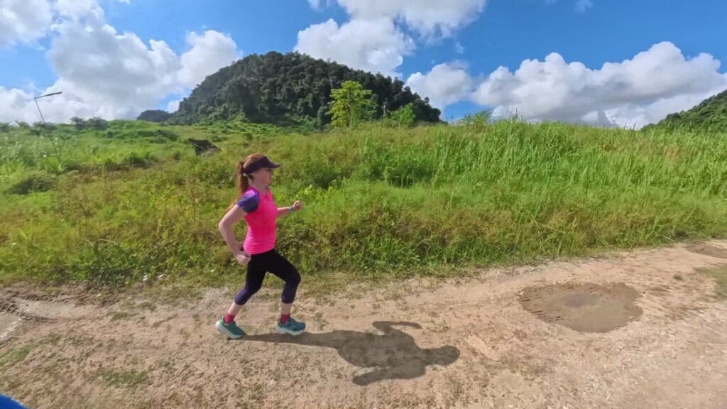 The running ginger running in the Kinabatalang River in Sabah, Borneo, 5k route