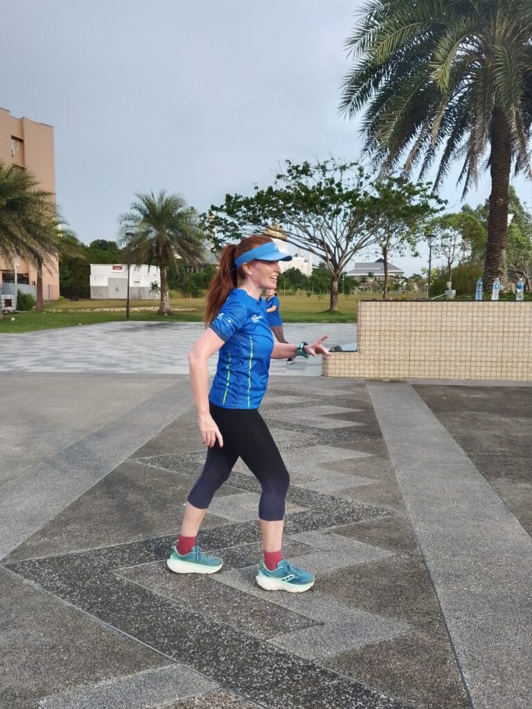 The running ginger running 6 kilometers in Bandar Seri Begawan in Brunei. Recommended run.