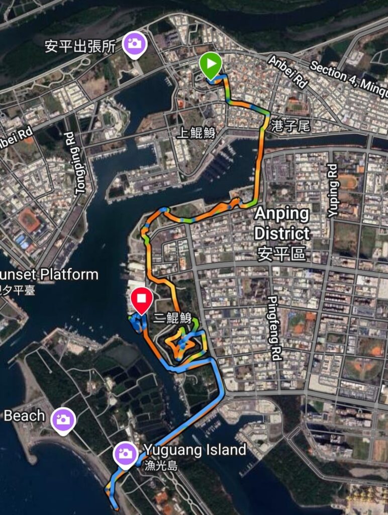 Recommended touristic 10k scenic run in Tainan, Taiwan.