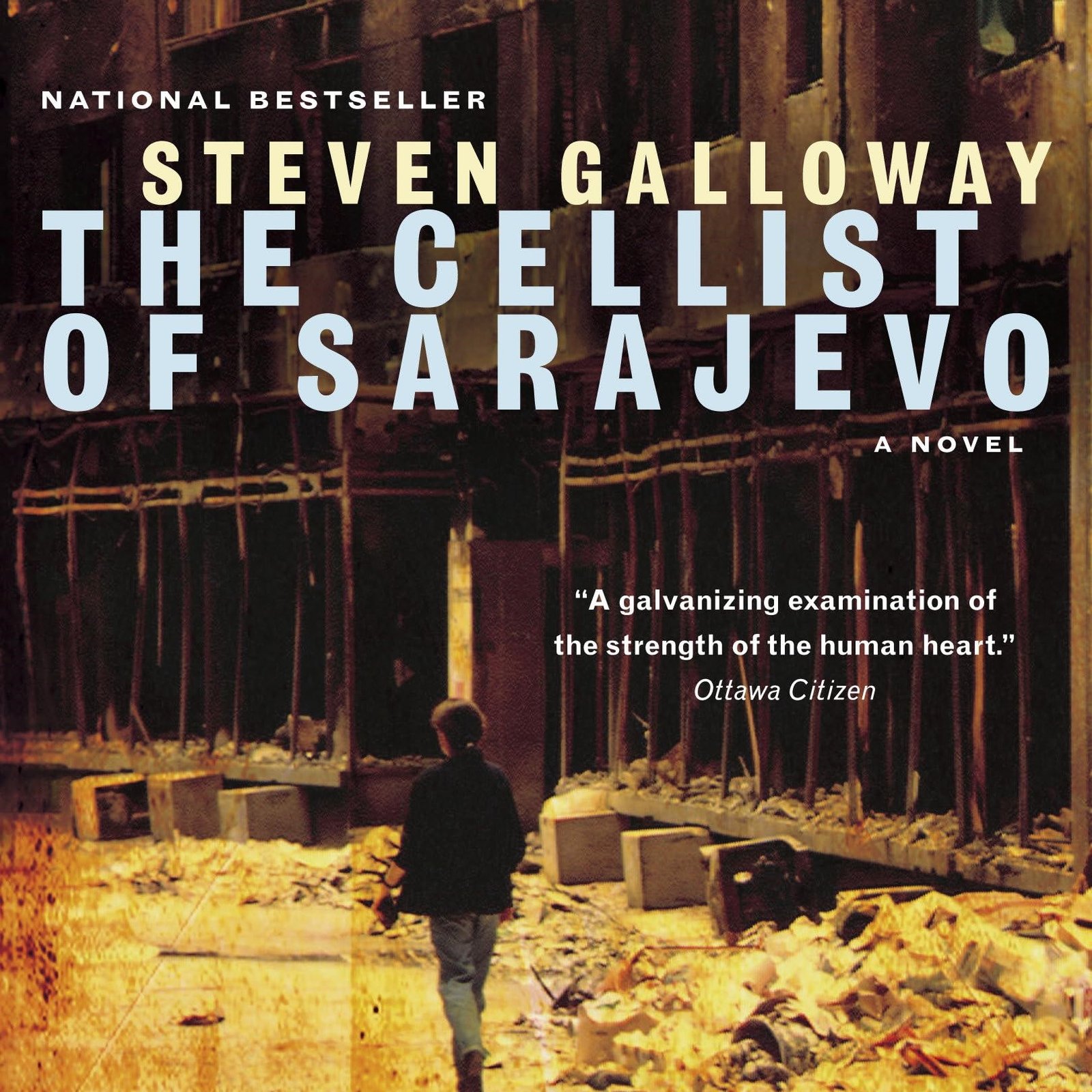 Selected book for travelling to Sarajevo: The cellist of Sarajevo, by Steven Galloway.